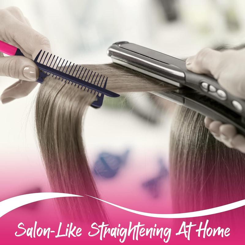 Herstyler Straightening Comb For Hair, 2 Pack - Flat Iron Comb For Great Tresses With A Firm Grip (Pink) Brush Handy