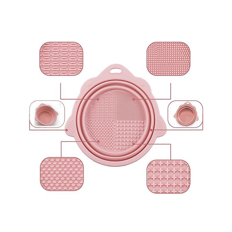 Makeup Brush Cleaning Bowl, 1 Count Silicone Makeup Brush Cleaning Mat, Cosmetic Brush Cleaner, Foldable Brush Cleaning Pad, Suitable For Makeup Brush, Makeup Sponge, Powder Puff