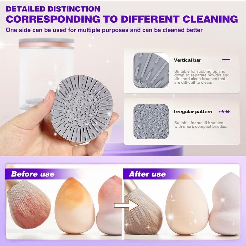 USB Powered Or USB Rechargeable Portable Electric Makeup Brush Cleaner, 1 Count Electric Makeup Brush Cleaning Machine, Quick Cleaning Brush Machine for Home