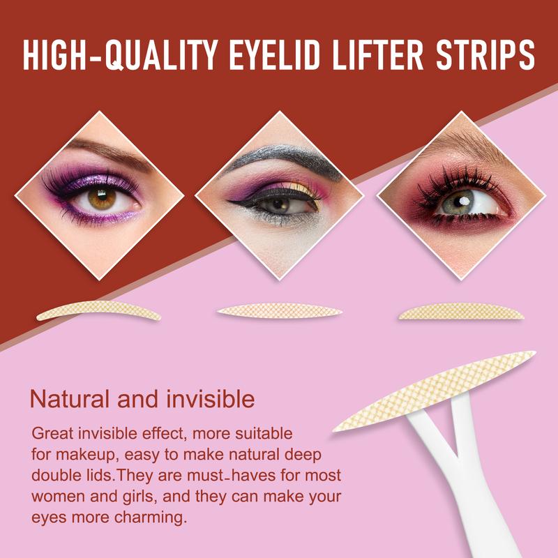 ELAIMEI Double Eyelid Tape Kit,  Droopy Eyelid, Big Eye Tools, 480Pcs Double Eyelid Strip,  Fork Rods & Tweezers