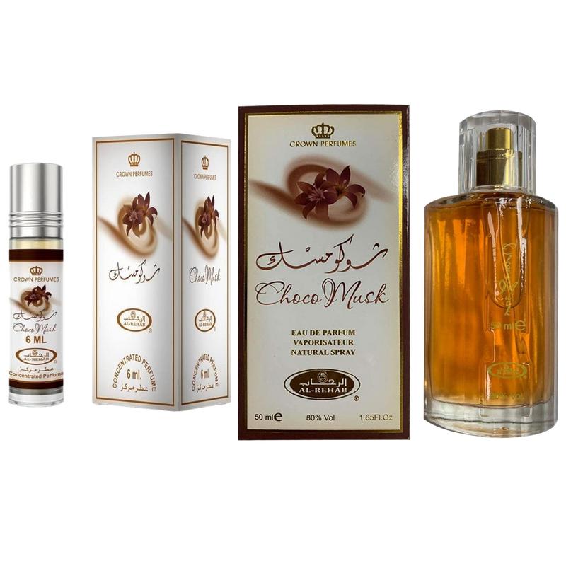 Combo Pack Choco Musk - (6ml + 50ml) Perfume Oil Roll-On & Spray by Al-Rehab Aroma Fragrance