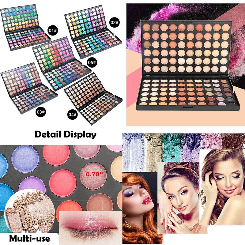 US 120 Colors Eyeshadow Professional Makeup Palette Shimmer Matte Highlight