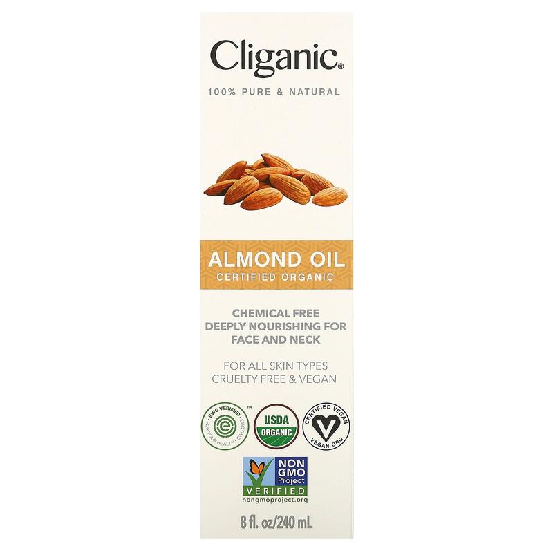 Cliganic Organic Almond Oil, 8 fl oz (240 ml)