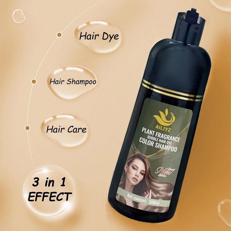 AILIYZ Black Hair Dye Shampoo 100%Grey Coverage -Herbal Ingredients