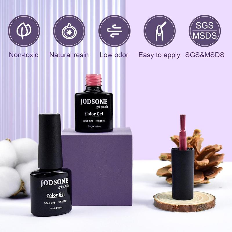 JODSONE Gel Nail Polish Starter Set 100 Pieces Multi-color Gel Nail Polish with Colors Nail Salon Home Self Use Nail Gel Colorful In Shine for Mother's day gifts