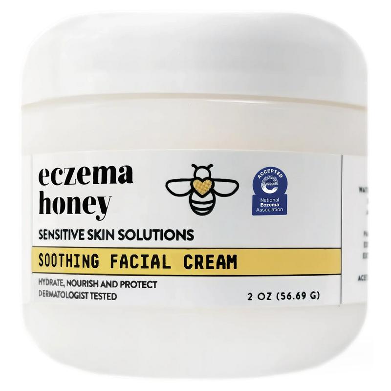 Eczema Honey Soothing Facial Cream | Eczema Lotion | Face, Eyelids, Lips | Natural | Dry Skin Repair Comfort Moisturizer