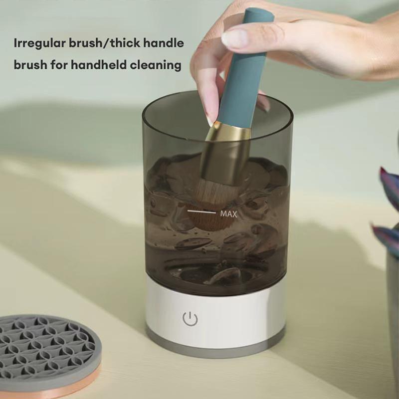 USB Powered Or USB Rechargeable Portable Electric Makeup Brush Cleaner, 1 Count Electric Makeup Brush Cleaning Machine, Quick Cleaning Brush Machine for Home