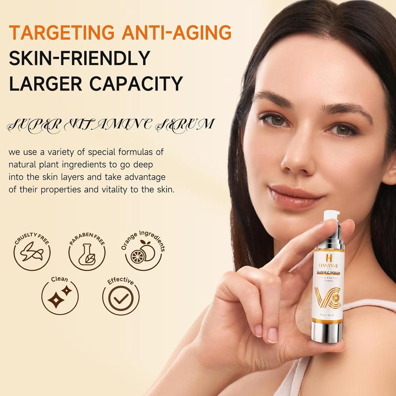 Super Vitamin C Serum for Face, With Natural Ingredients Target to Age Spots, Wrinkles, Hydrating, Anti Aging Facial Skin Care, Firms, Lifts, Smooths, Vitamin C Face Serum 3 fl oz