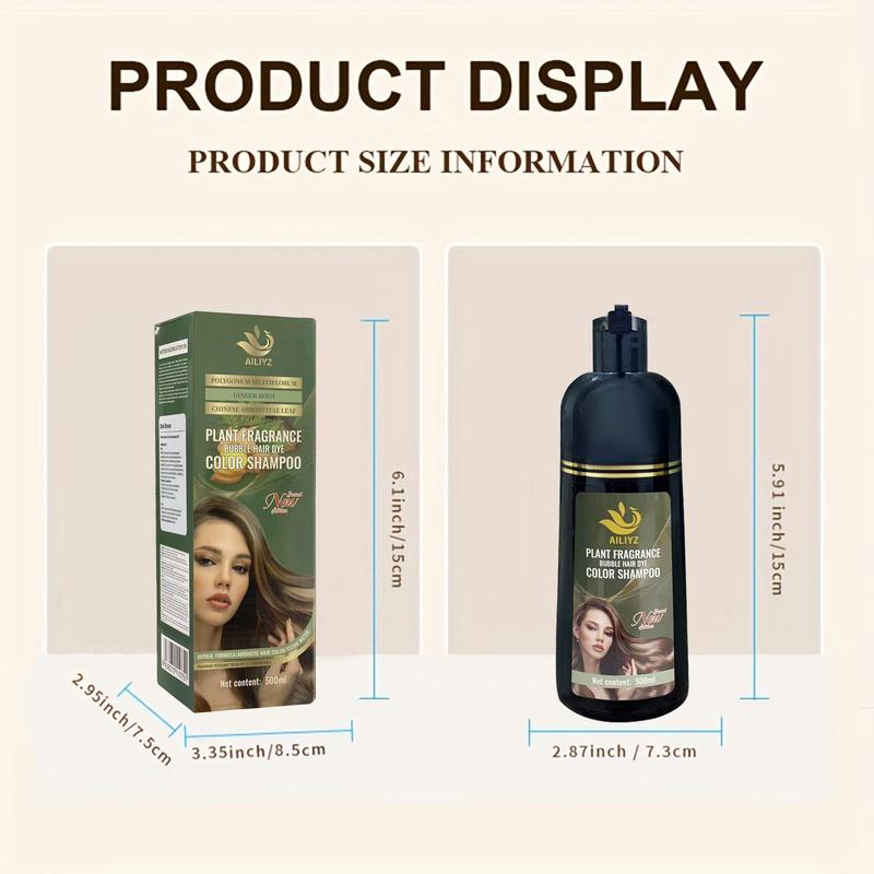 AILIYZ Black Hair Dye Shampoo 100%Grey Coverage -Herbal Ingredients