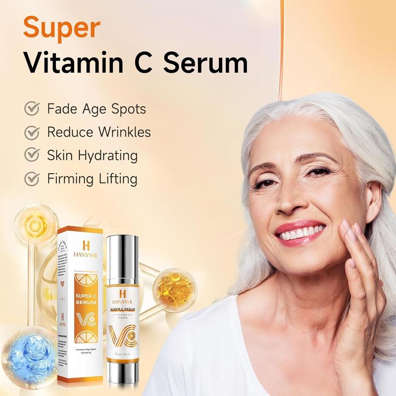 Super Vitamin C Serum for Face, With Natural Ingredients Target to Age Spots, Wrinkles, Hydrating, Anti Aging Facial Skin Care, Firms, Lifts, Smooths, Vitamin C Face Serum 3 fl oz