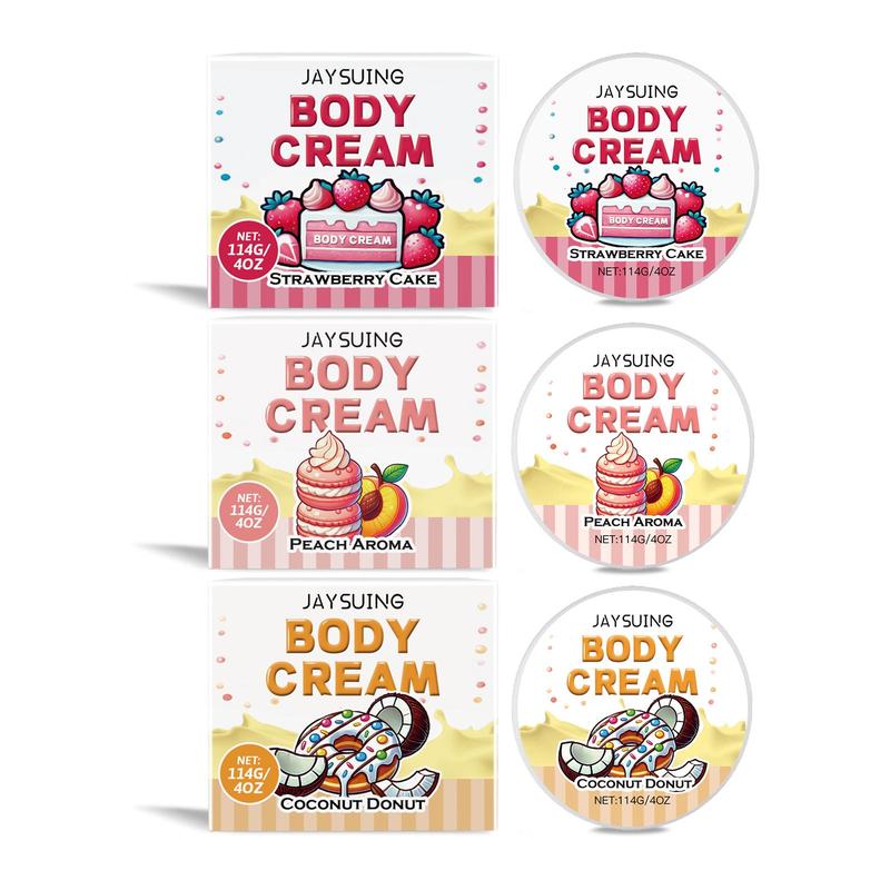 Body Cream, 3 Counts set Moisturizing Body Cream, Hydrating Body Care Product for Women & Men, Refreshing Body Care Kit for Daily Use