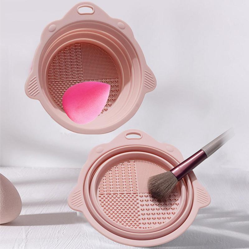 Makeup Brush Cleaning Bowl, 1 Count Silicone Makeup Brush Cleaning Mat, Cosmetic Brush Cleaner, Foldable Brush Cleaning Pad, Suitable For Makeup Brush, Makeup Sponge, Powder Puff