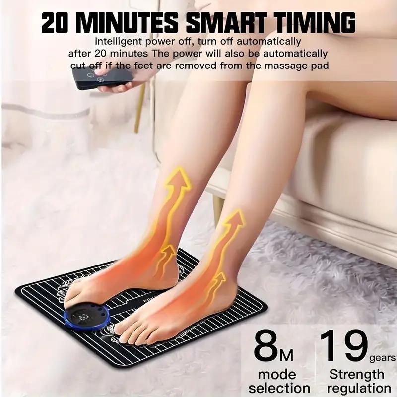 Portable Foot Massager, 1 Set 8 Modes Rechargeable Foot Massage Machine with Remote Control, Foot Massage Tool for Home & Travel