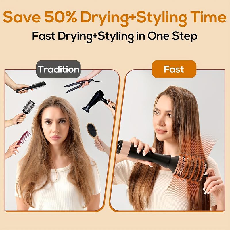 3-in-1 Hot air brush, removable, multiple temperature Settings, suitable for women with medium to long hair, black and blonde