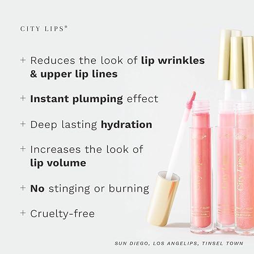 City Beauty City Lips Plumping Lip Gloss - High-Shine Gloss for Fuller, Younger-Looking Lips | Hydrating & Smoothing Lip Treatment Hyaluronic Acid