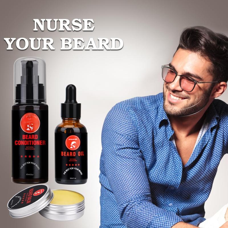 Beard  Kit, Beard Oil, Beard Balm, Beard Shampoo, Beard Conditioner, Beard Brush, Beard Comb and Beard Mustache  Beard Care  Gifts for Men Beard Growth & Trimming Kit