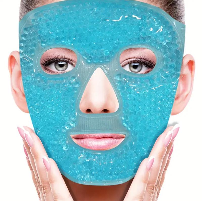 Cooling Face Mask, Cold Face Eye Mask, Gel Beads Hot Heat Cold Compress Pack, Face SPA For Woman Sleeping, Pressure, Headaches, Skin Care