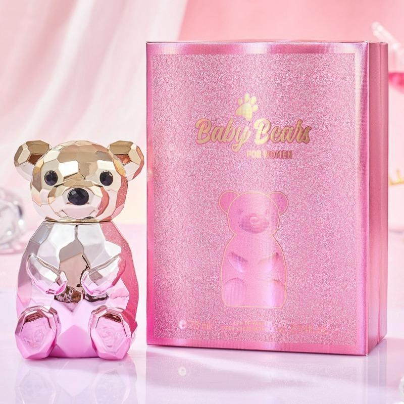 75ml Bear Design Perfume, Flower & Fruit Scented Perfume, Refreshing and Lovely Fragrance Suitable for Daily Office, Travel and Gifts