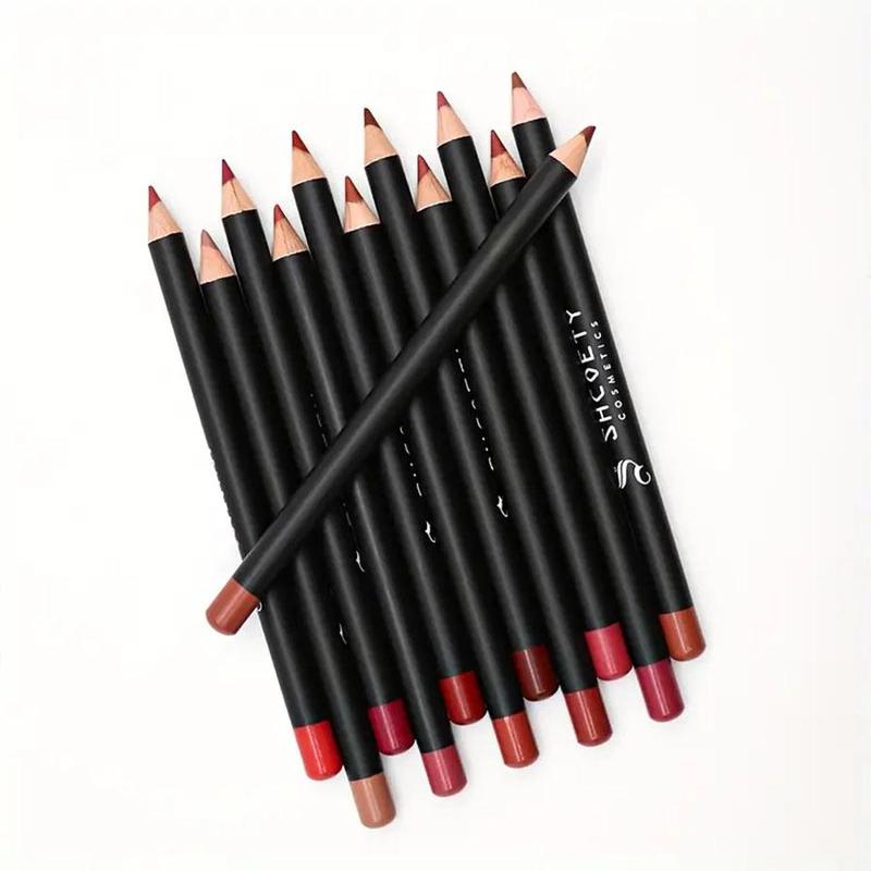 Long Lasting Lip Liner Pencil Set, 12pcs box Waterproof Lip Liner Pencil, Natural Lip Makeup Tool, Suitable for All Occasions Lip Makeup