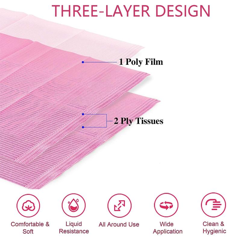 Nail Art Table Mats Disposable Nail Paper Towels,50PCS Pink Waterproof 3 Ply Nail Art Paper 13