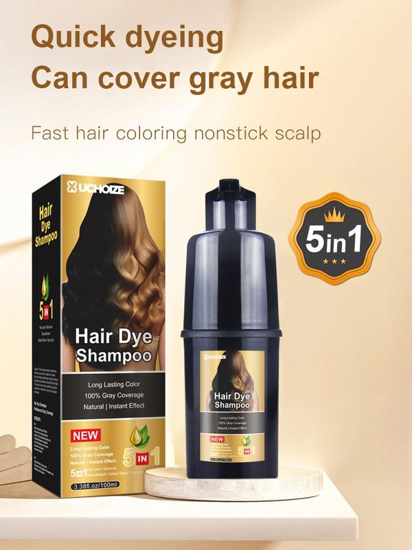 UCHOIZE 100ml Unisex Hair Color Shampoo Instant 5 in 1 +99% Gray Hair Coverage - herbal essence shampoo,better 3 in 1 dye shampoo