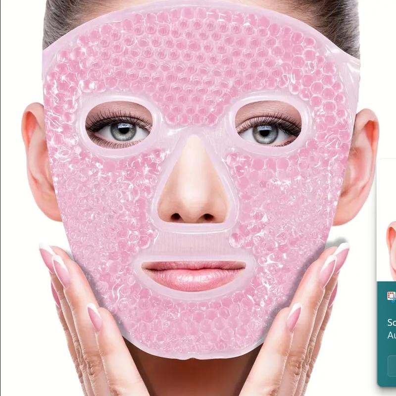 Cooling Face Mask, Cold Face Eye Mask, Gel Beads Hot Heat Cold Compress Pack, Face SPA For Woman Sleeping, Pressure, Headaches, Skin Care