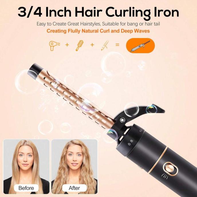 3-in-1 Hot air brush, removable, multiple temperature Settings, suitable for women with medium to long hair, black and blonde