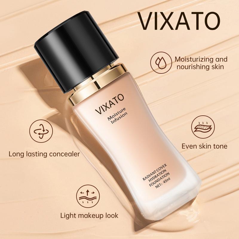 Vixato Liquid Foundation,Lightweight Coverage,Moisture Easy to Apply Makeup,Provides Light to Medium Coverage,Suitable For Oily,Dry,Combination Skin