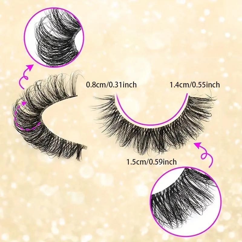 Fluffy Wispy Cat Eye Style Fake Lashes, 10 Pairs Natural Curling Eye Makeup Strip Lashes, Full Volume Eyelash for Eyelash Extension, Christmas Gift