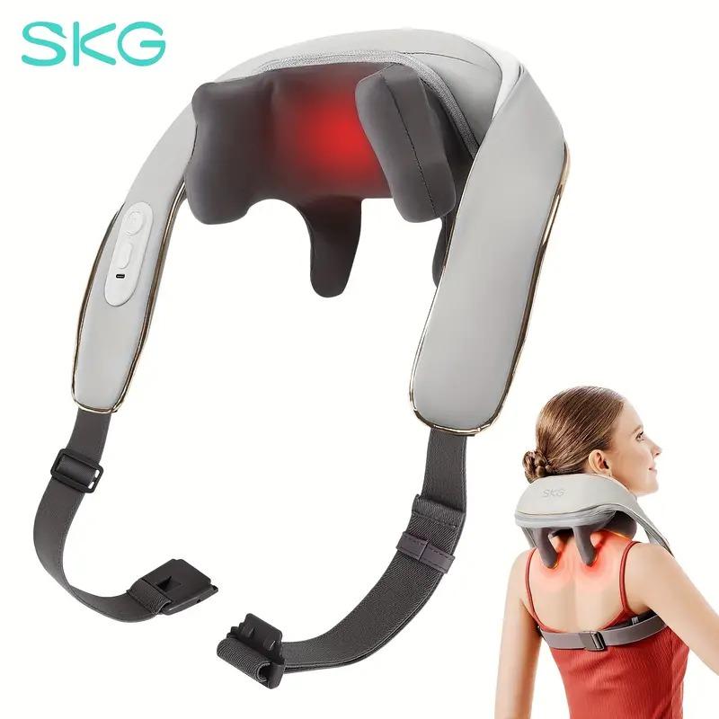 SKG H5 Shoulder and Neck Massager, Comfort 6D Cordless Shiatsu Neck and Shoulder Massager with Heat for Neck Back Shoulder Legs Electric Kneading Massage Use at Home Office Car Gifts for Men Women, Black Friday, Christmas Gift