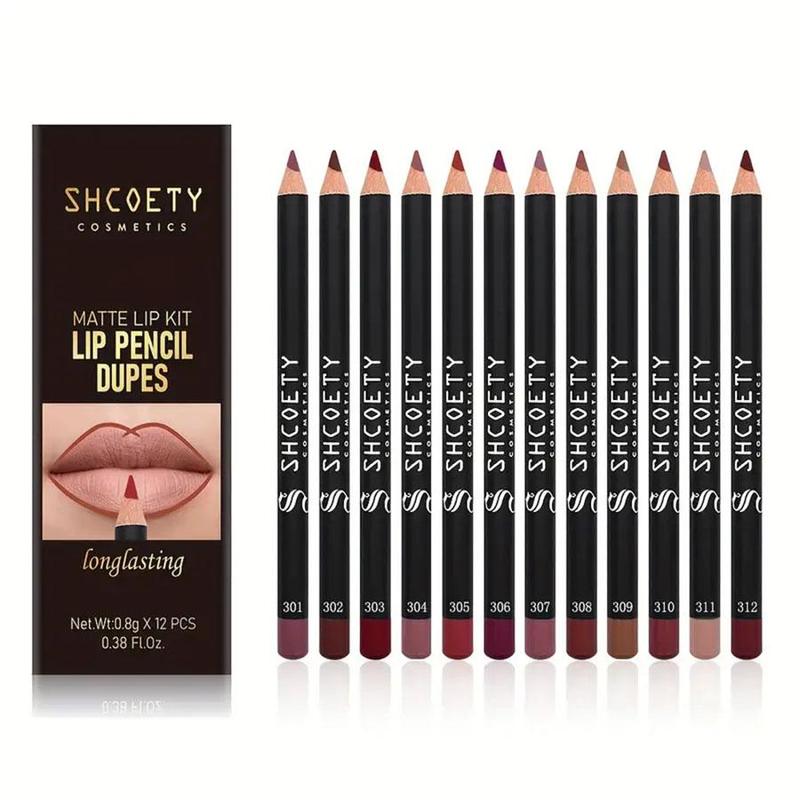 Long Lasting Lip Liner Pencil Set, 12pcs box Waterproof Lip Liner Pencil, Natural Lip Makeup Tool, Suitable for All Occasions Lip Makeup