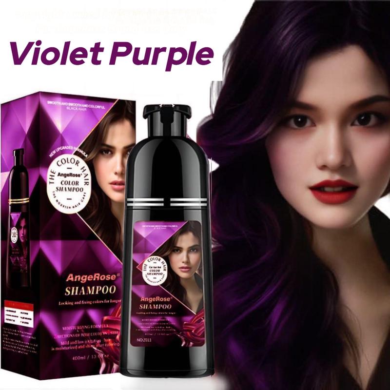 AngeRose Hair Color shampoo, Hair Dye Shampoo , 3 in 1 function Long-lasting & Coverage for Gray Hair,  Multi-color Wine Red, Chestnut Brown, Black, Hair Care, Hair Treatment, 400 ml , Gift for Women&Men color shampoo