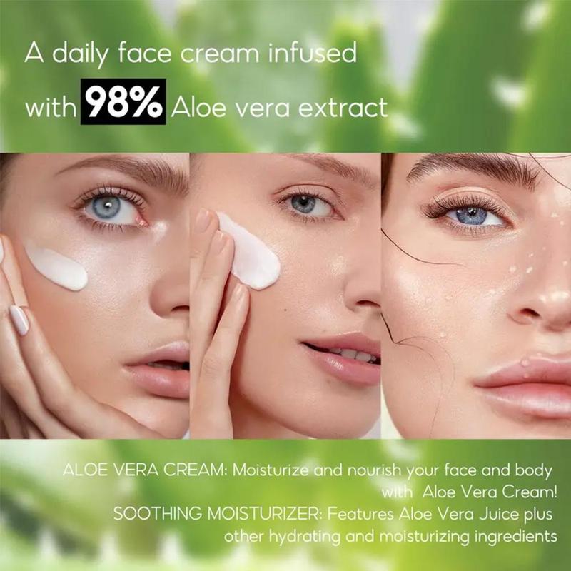 Aloe Vera Soothing Face Cream, Moisturizing Face Cream, Hydrating Face Moisturizer for Dry and Sensitive Skin, Suitable for All Skin Types