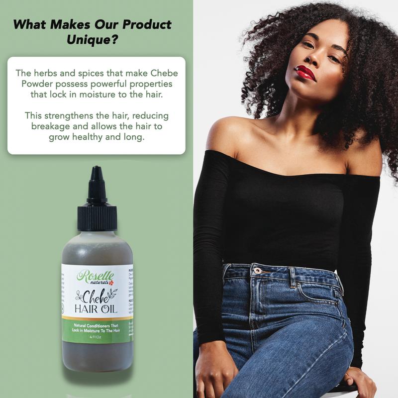 Chebe Hair Oil made with Chebe Powder from Chad - African Chebe Oil for Hair Growth, Itchy Scalp Relief - contains Castor, Olive and Peppermint Oils Haircare Blend Nourishing