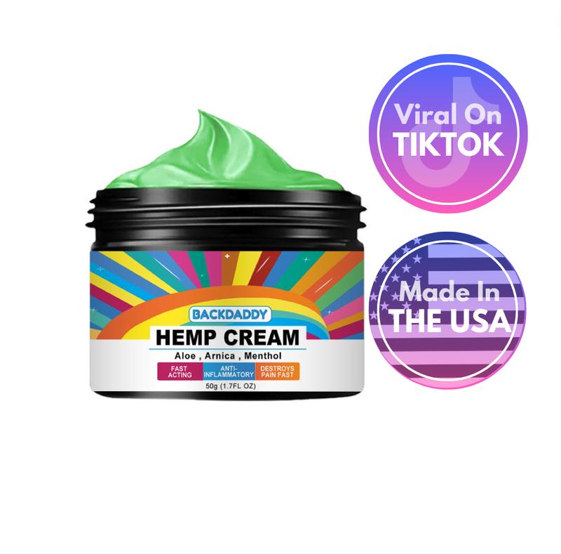 Backdaddy Hemp Relief Cream - Organic Full-Spectrum Extract for Muscle & Joint Comfort - Hydrating Skincare with Natural Ingredients - Vegan, Non-Greasy Formula - 4oz Body Care Lotions