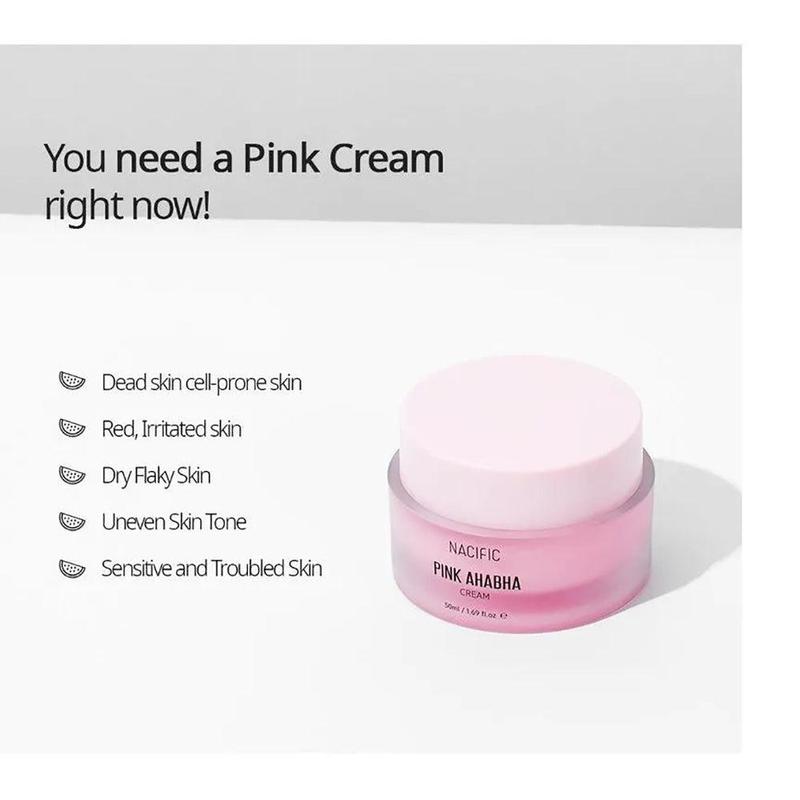 [ NACIFIC ] Pink AHA BHA Cream 50ml Moisturizer Skincare Gift Hyaluronic Hyaluronic Acid Salicylic Vitamins Skin Repair Raspberry Watermelon