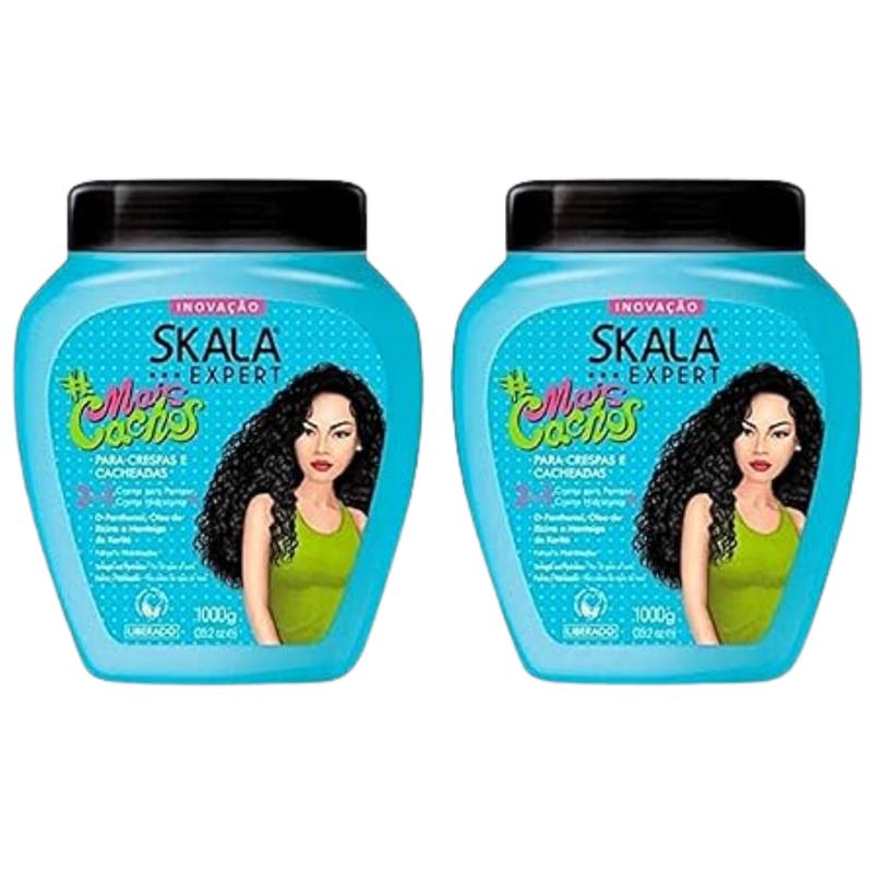 2 Pack SKALA Mais Cachos Hydrates Curls, Eliminates Frizz, For Curly Hair -2 IN 1 Conditioning Treatment and Cream To Comb 35.2oz Conditioner Haircare