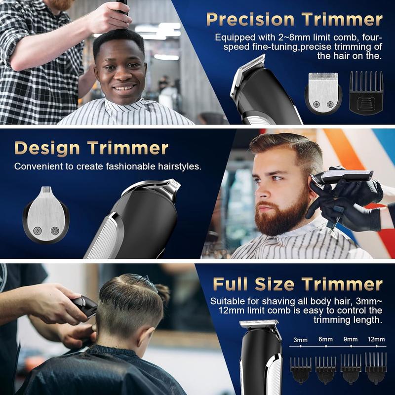 Beard Trimmer for Men, Waterproof Electric Razor Hair Trimmer, IPX7 Washable Hair Clippers for Beard, Mens Grooming Kit for Nose Mustache Body , Gifts for Men Father Husband