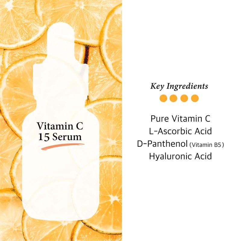 Vitamin C Serum 15% with Aloe Vera, Arbutin, Hyaluronic Acid - Korean Skincare for Radiant-Looking Skin