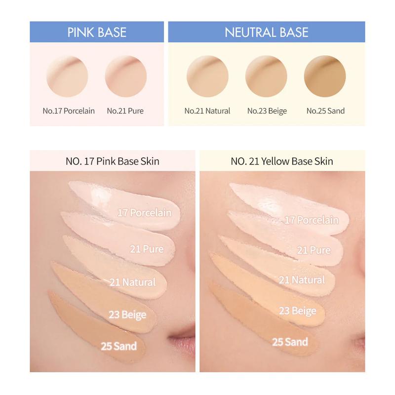 Bare Water Cushion 20g (5 options) Korean Compact Concealer, Foundation Makeup, Hydrating, Cosmetic, Radiant Skin - Vegan Beauty