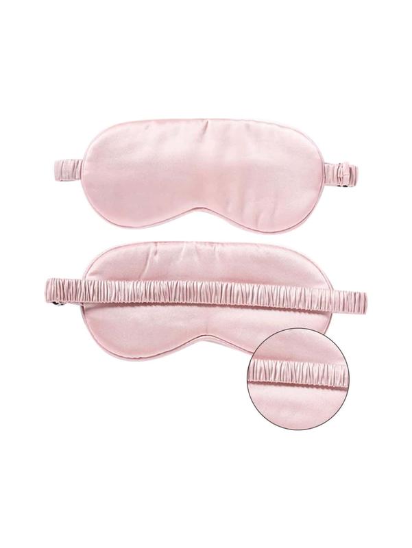 3pcs Set Double-Sided Silk-Like Sleep Eye Mask With Earplugs for Bedroom, Travel, Office, School - 100% Polyester