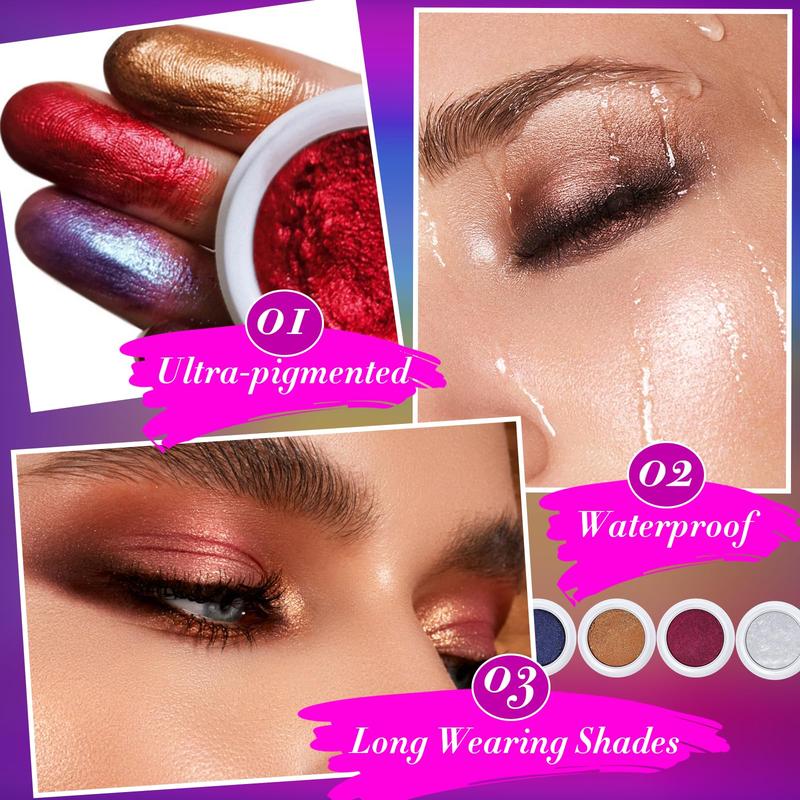 Glitter Eyeshadow Mashed Potato Pearlescent Monochrome Highly Pigmented Eye Makeup Cosmetics Gift for Women And Girls