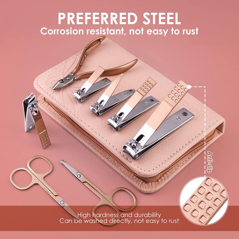 Manicure Set Pedicure Kit - 30 in 1 Nail Kit Professional Stainless Steel Nail Care Kit for Women - Pink