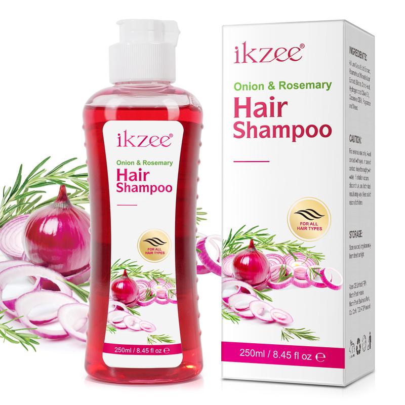 Ikzee Onion Biotin and Rosemary Shampoo & Treatment Set for Stronger, Thicker, and Longer Hair - Soft and Shine, Hair Loss and Thinning Hair (250 ml   8.45 fl oz)