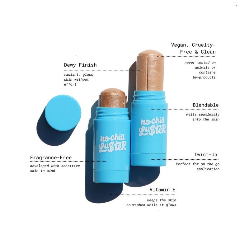 Half Caked Makeup No Chill Luster Sticklighter - Cream Highlighter Stick - Dewy, Radiant Finish, 13g