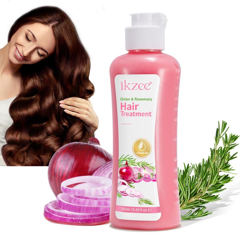 Ikzee Onion Biotin and Rosemary Shampoo & Treatment Set for Stronger, Thicker, and Longer Hair - Soft and Shine, Hair Loss and Thinning Hair (250 ml   8.45 fl oz)