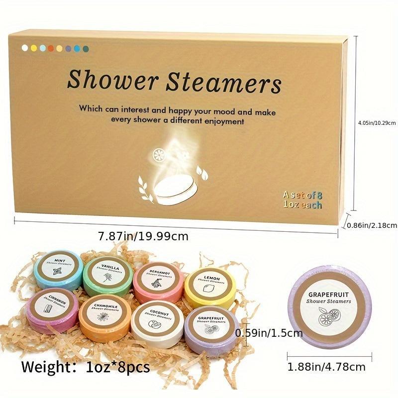 Shower Steamers for Christmas Gift, 8 Scents Shower Steamers for Women, Gifts for Women, Birthdays Gifts, Elegant Packaging for Gifting, Home Spa Self Care Relaxation Stress Relief