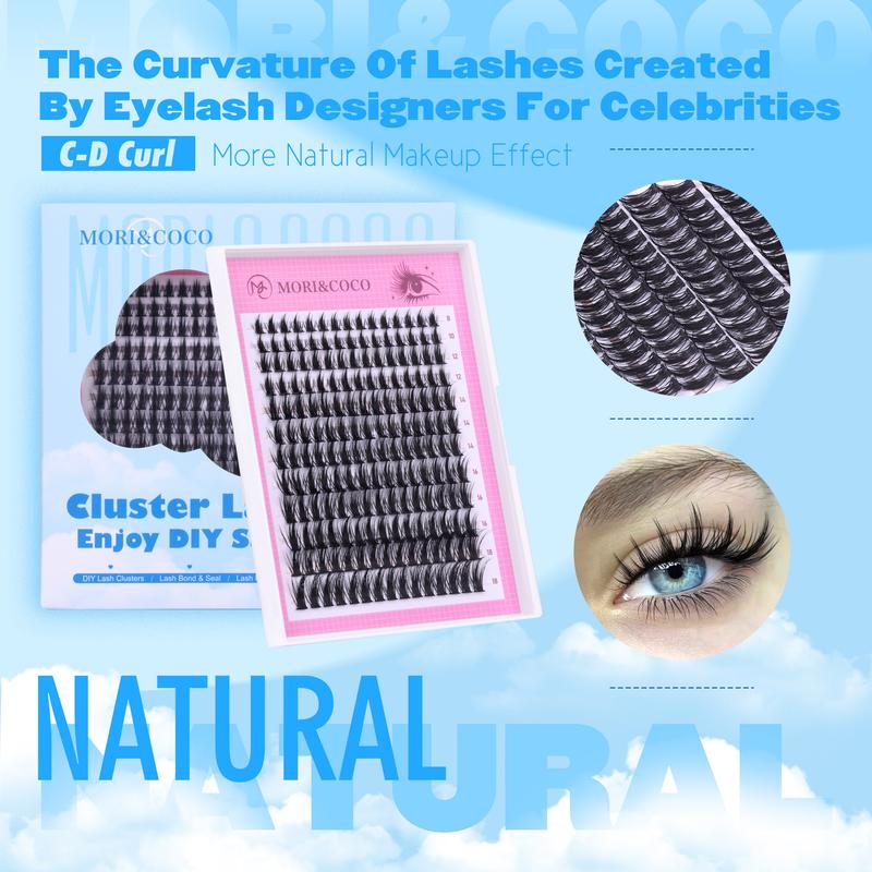 Mori&Coco  Manga DIY Lashes Extension Kit and Lash Clusters 8-18mm Beginner Friendly Lash