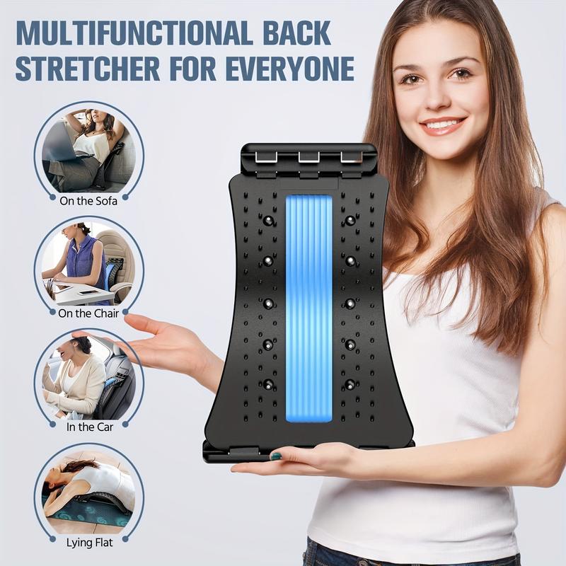 Back Stretcher For Lower Back Pain Relief, 3 Level Adjustable Lumbar Back Cracker Board, Back Massager To Relieve Pain From Disc Herniation, Back Decompression, Spine Decompression