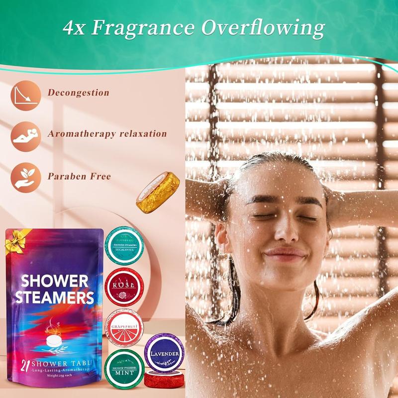 Shower Steamers  - 21s Shower Bombs Birthday Gifts for Women Essential Oil, Nasal, Self Care Spa Gifts for Women, Christmas Gifts for Mom, Stocking Stuffers for Women